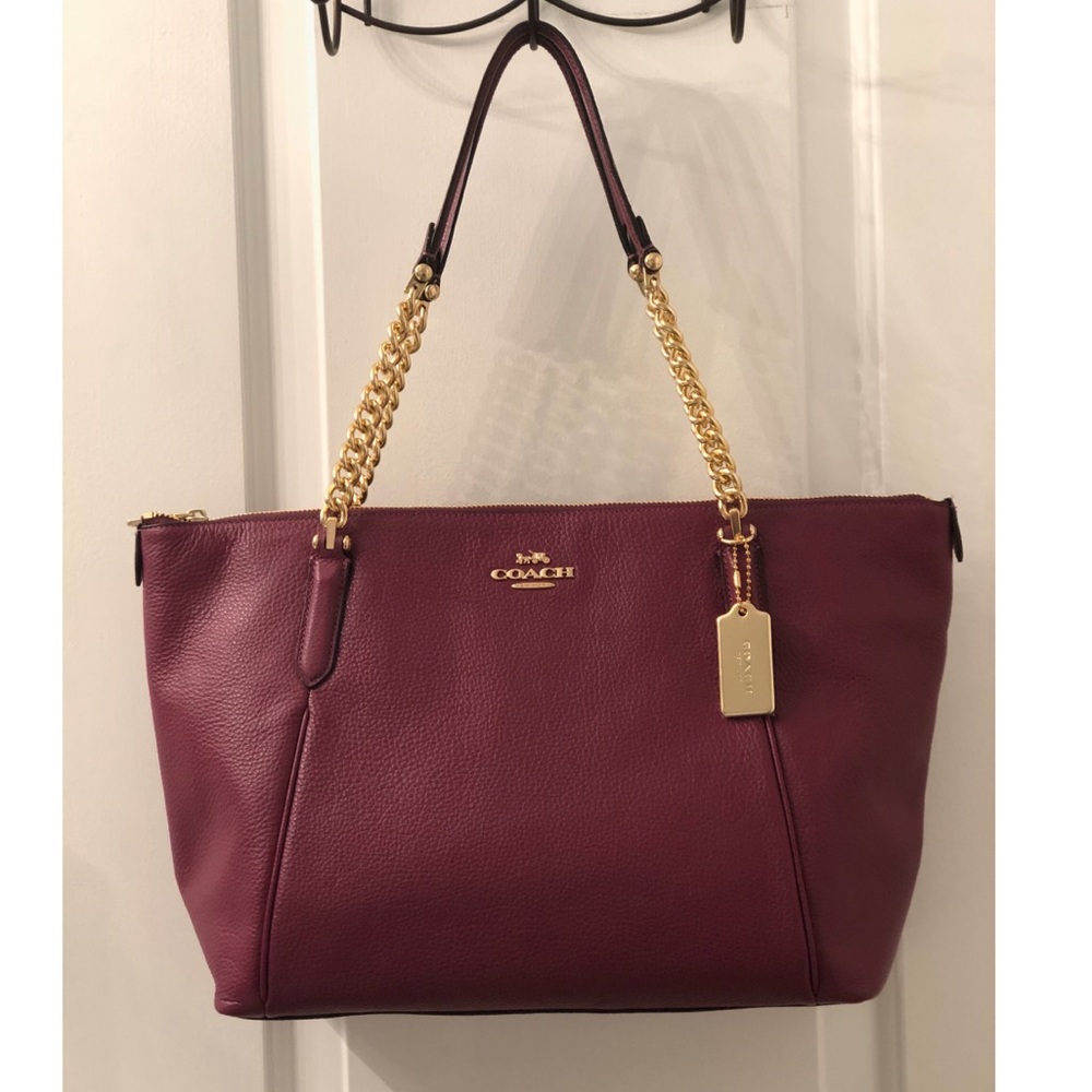 NWT Coach Leather Ava Chain Tote